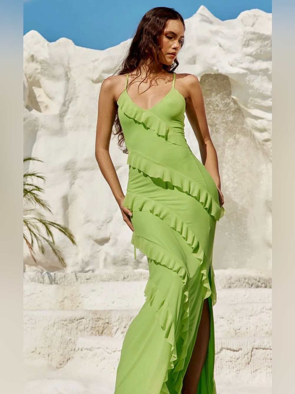 Runaway the Label Beloved Maxi Dress in Lime